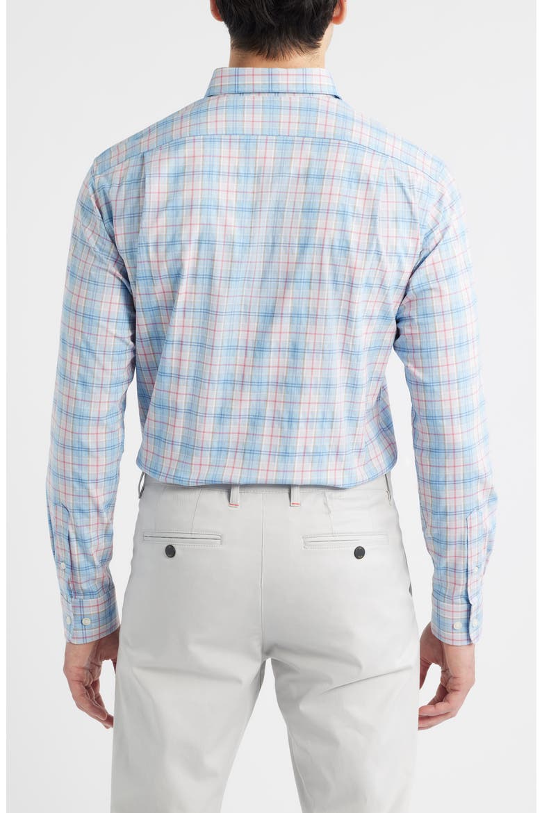Lanes Plaid Button-Down Shirt, Alternate, color, MALIBLU