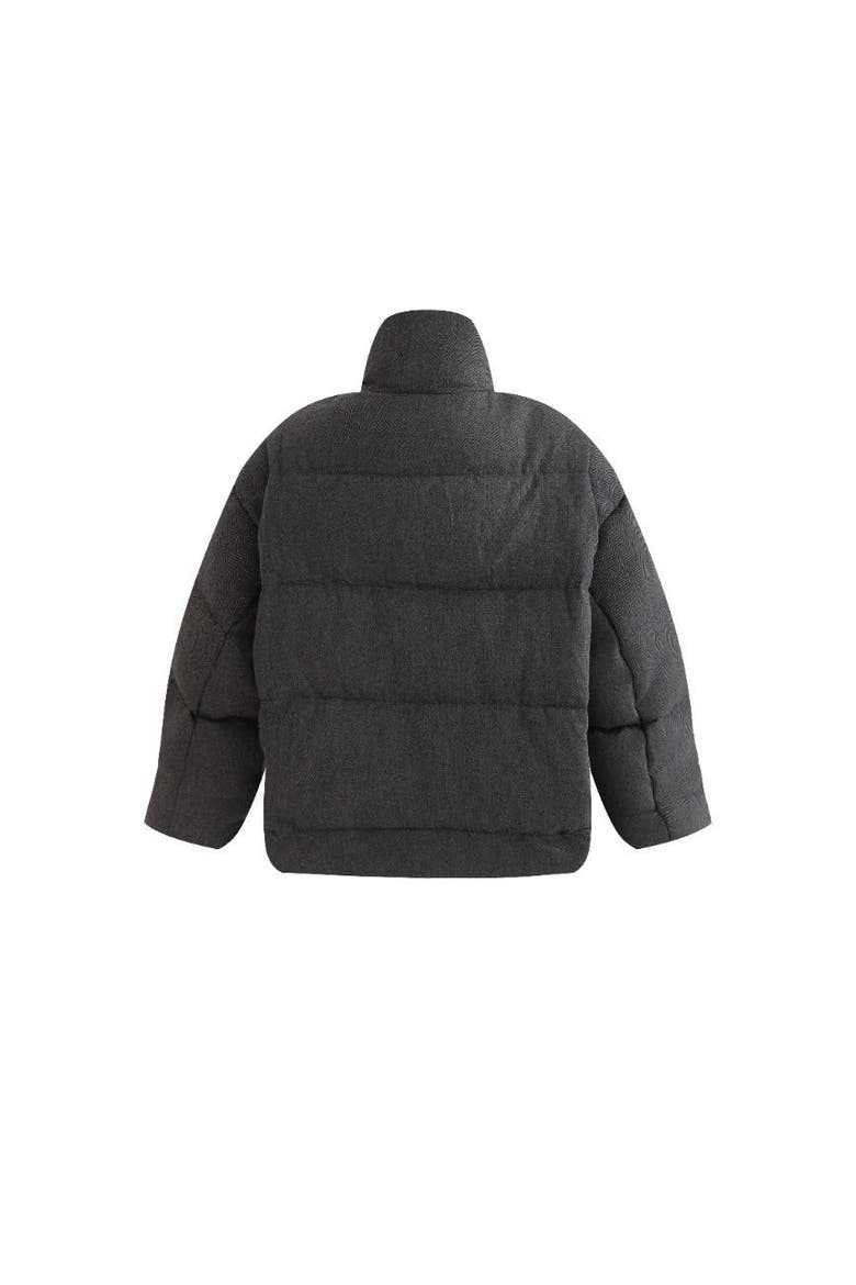 Puffer Jacket with High Collar, Alternate, color, Black