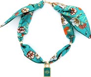 Panacea Teal Fabric Scarf Necklace