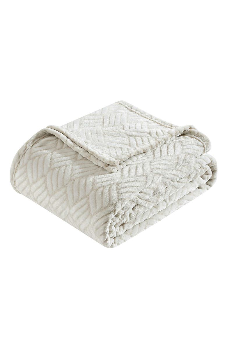 Kenneth Cole New York Basketweave Plush Blanket, Main, color, 