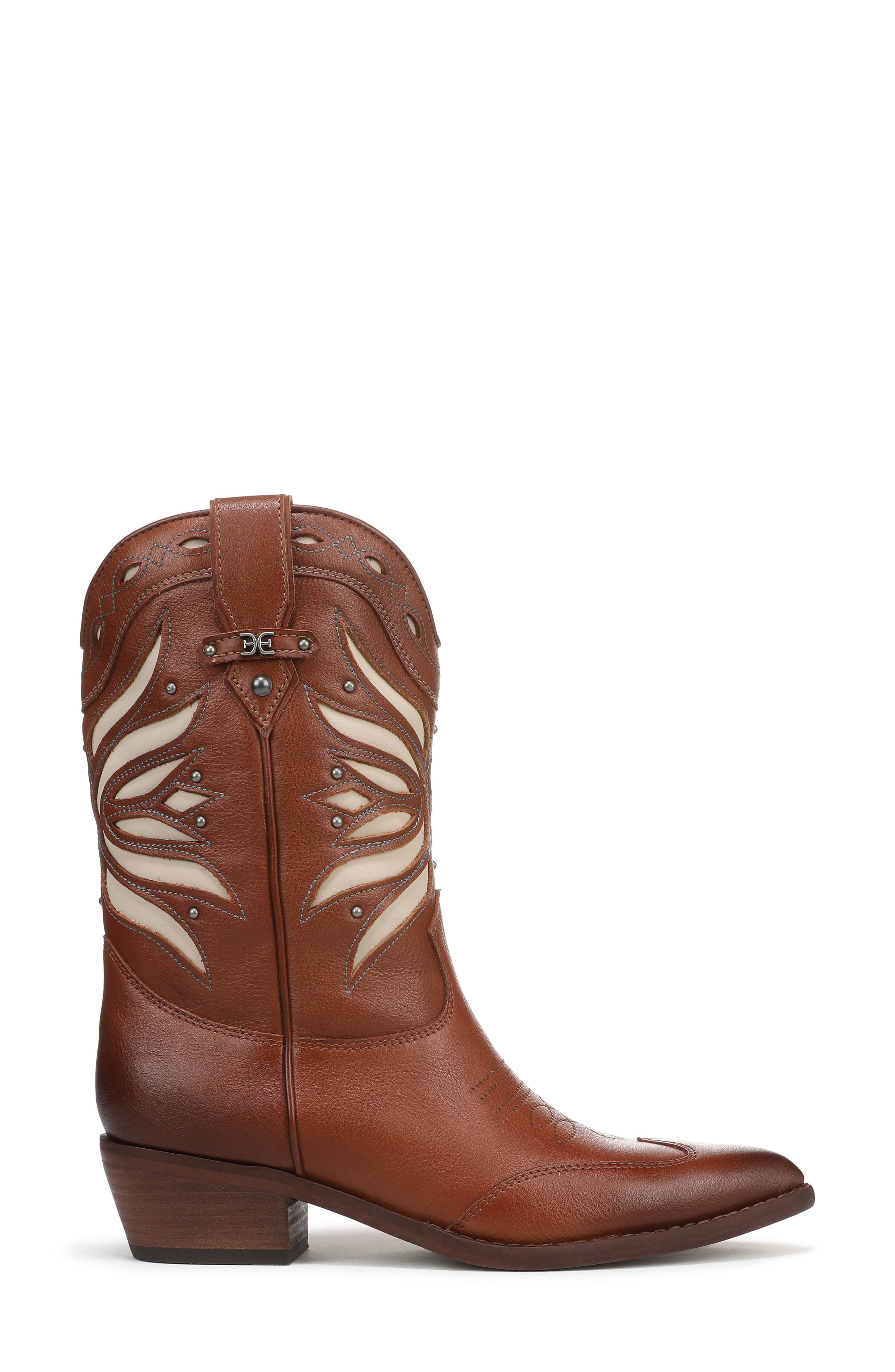 Sam Edelman Rylin Western Boot, Alternate, color, Luxe Brown/ Cream