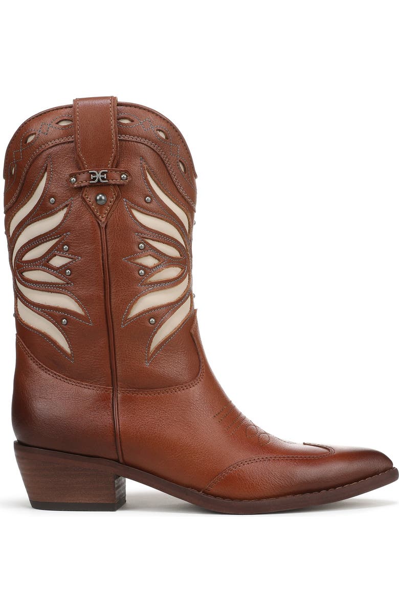 Sam Edelman Rylin Western Boot, Alternate, color, Luxe Brown/ Cream