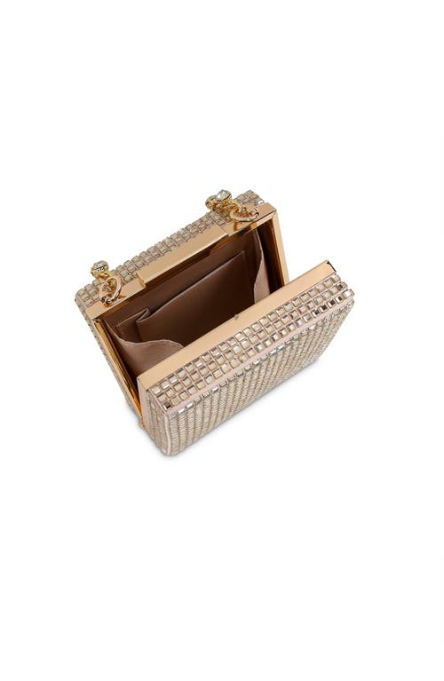 Jewel Badgley Mischka Serenity Crystal Box Clutch In Gold