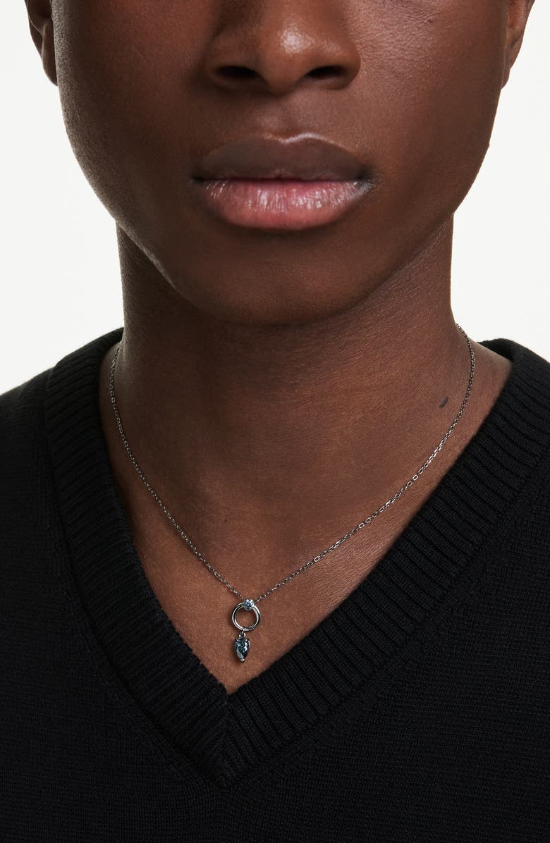 Swarovski Mesmera Pendant Necklace, Alternate, color, Grey/ Silver