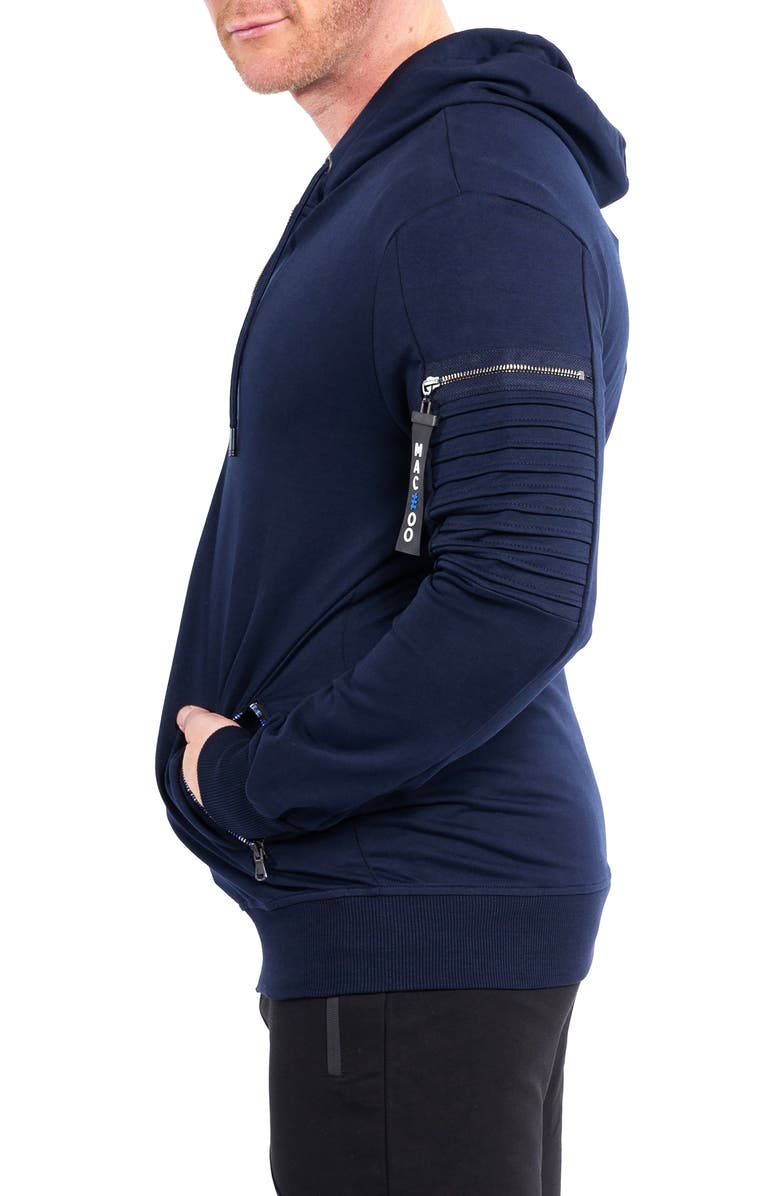 Maceoo Front Zip Stretch Cotton Hoodie, Alternate, color, 