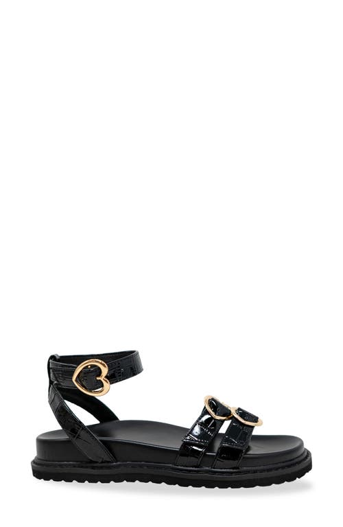 Chase & Chloe Chase And Chloe Elaxi Flatform Sandal In Black Croc