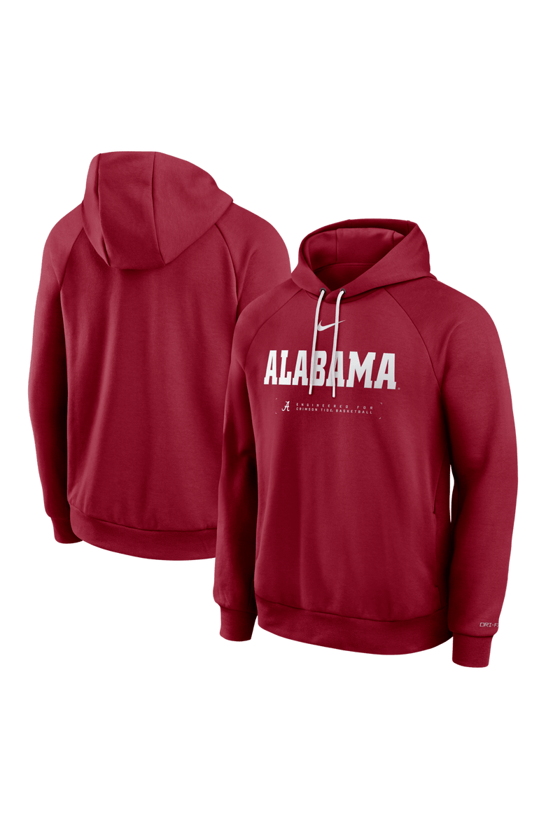 Men's Nike Crimson Alabama Crimson Tide 2025 Courtside Basketball Practice Raglan Dri-FIT Hoodie, Main, color, Crimson