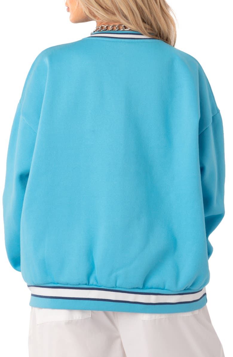 EDIKTED Saturday Oversize V-Neck Cotton Blend Sweatshirt, Alternate, color, 