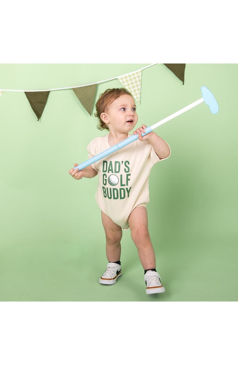 Sweet Wink Dad's Golf Buddy Short Sleeve Romper, Alternate, color, Natural