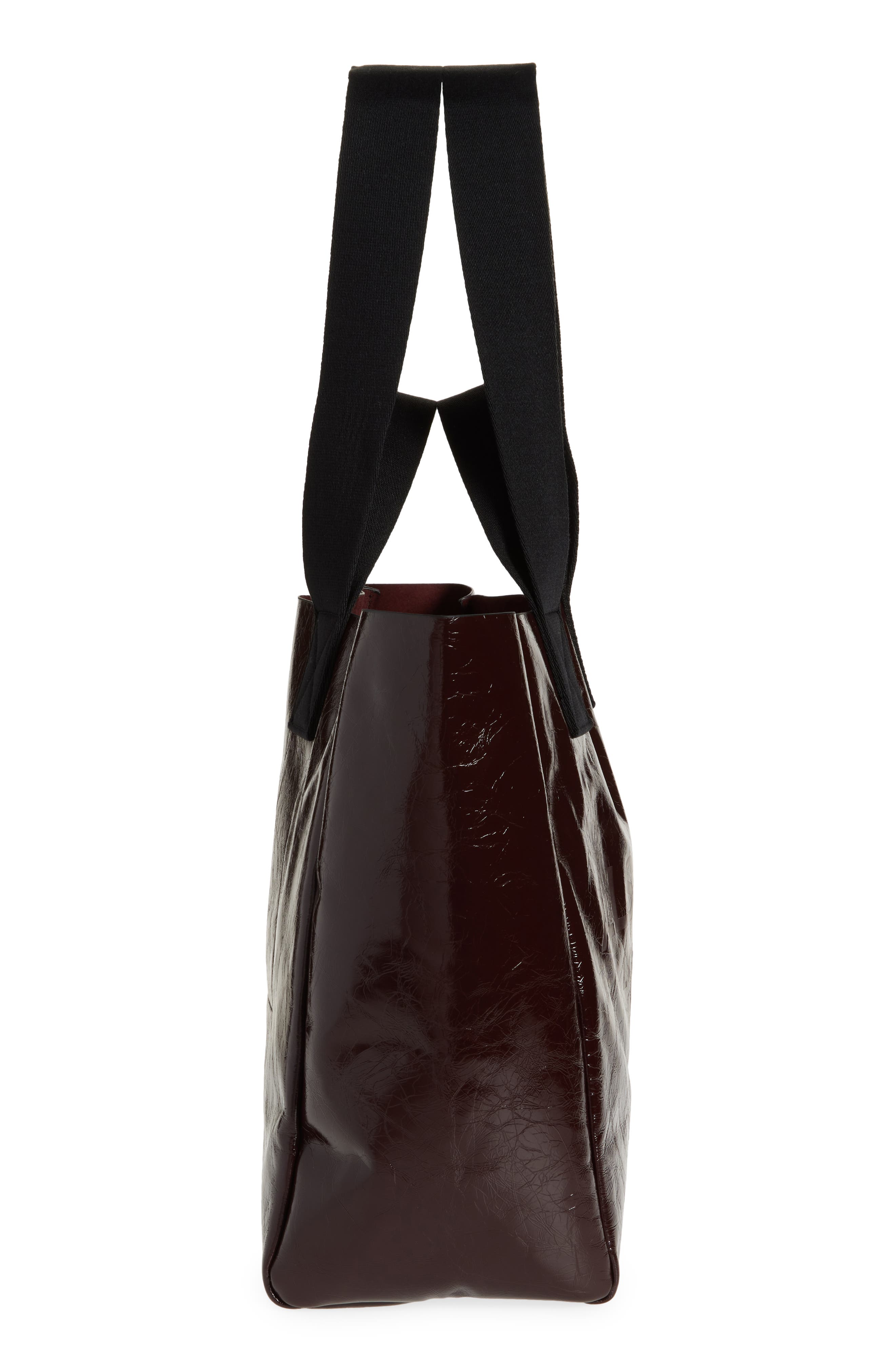 AllSaints Izzy Patent Leather Tote, Alternate, color, 