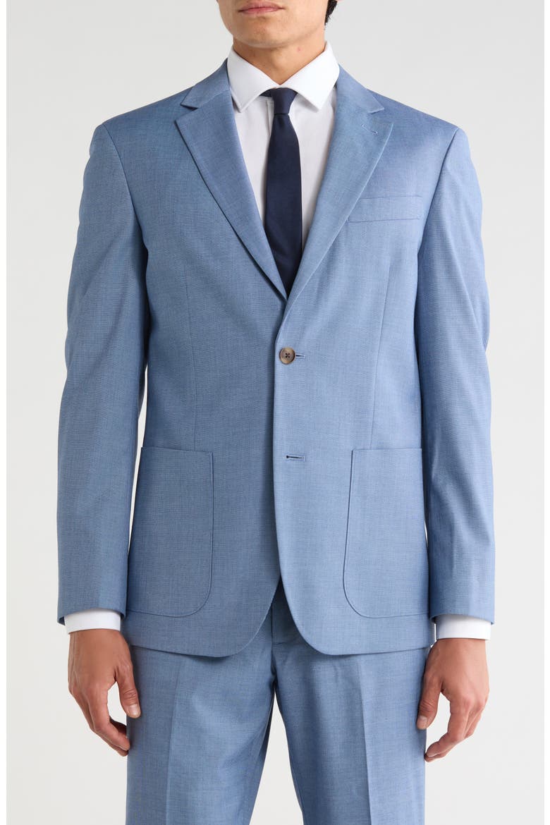 Trim Fit Twill Sport Coat, Main, color, LIGHT BLUE TEXTURE