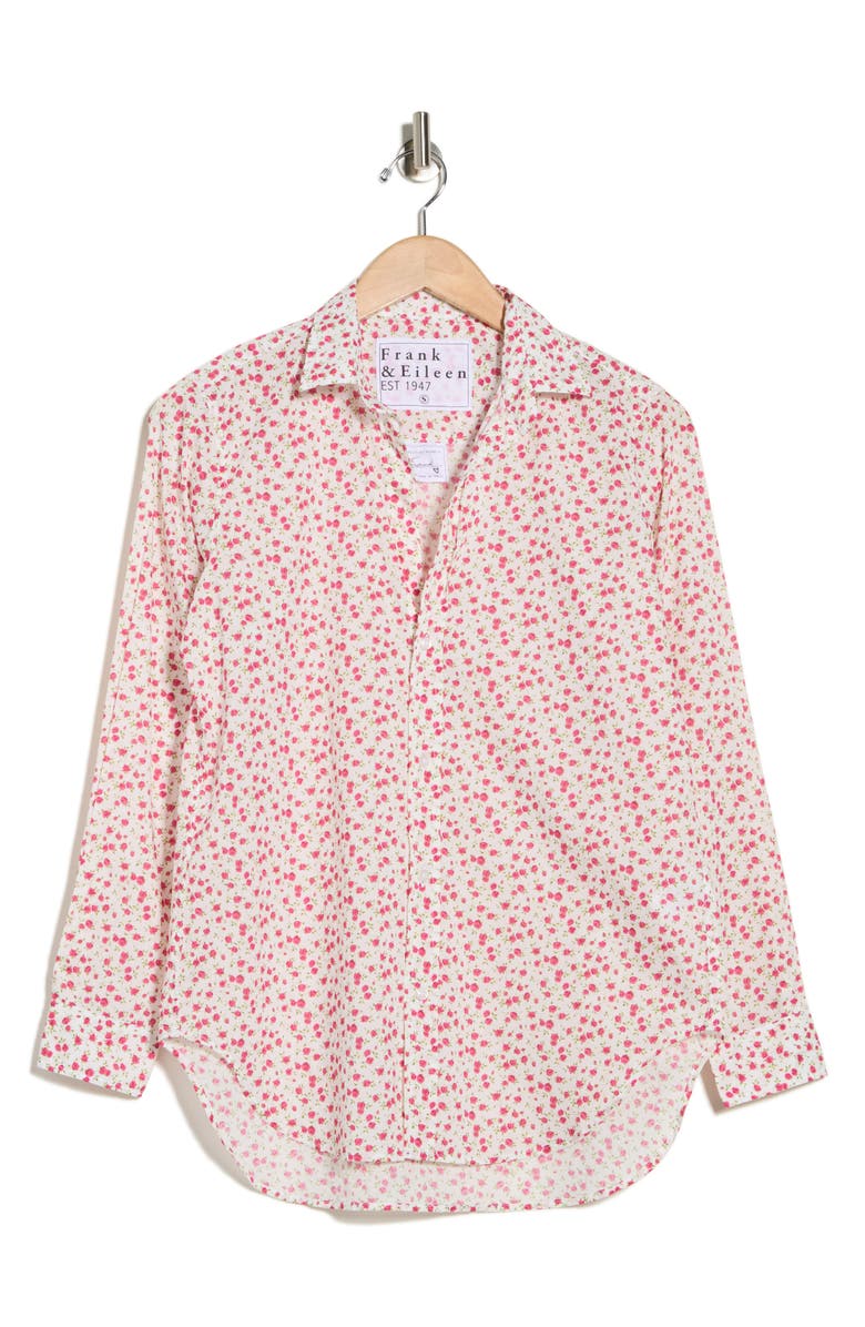 Frank & Eileen Cotton Button-Up Shirt, Main, color, Tiny Pink Roses