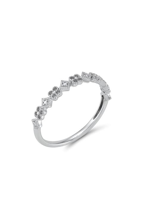 Diamond Clover Band Ring - 0.0198ct.