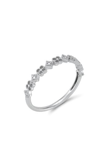 Frankie & Zoe Diamond Clover Band Ring In Gold