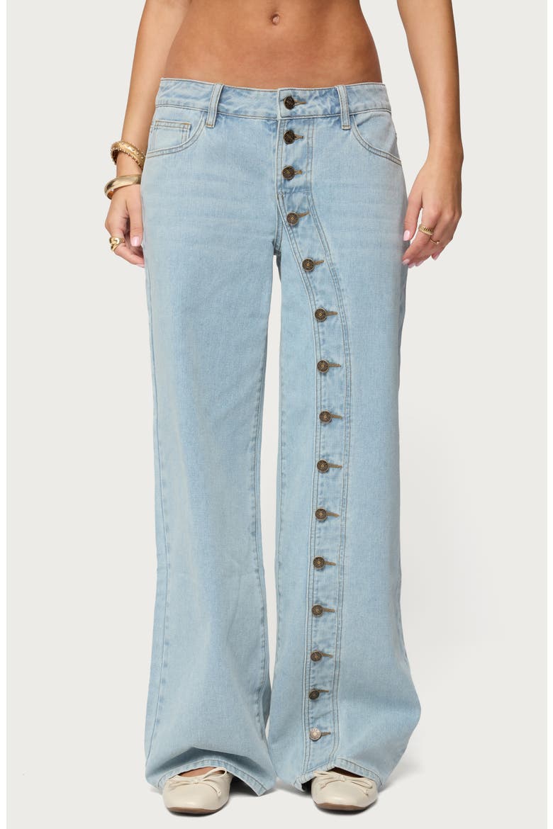 Adison Button Fly Low Rise Baggy Jeans, Alternate, color, LIGHT-BLUE