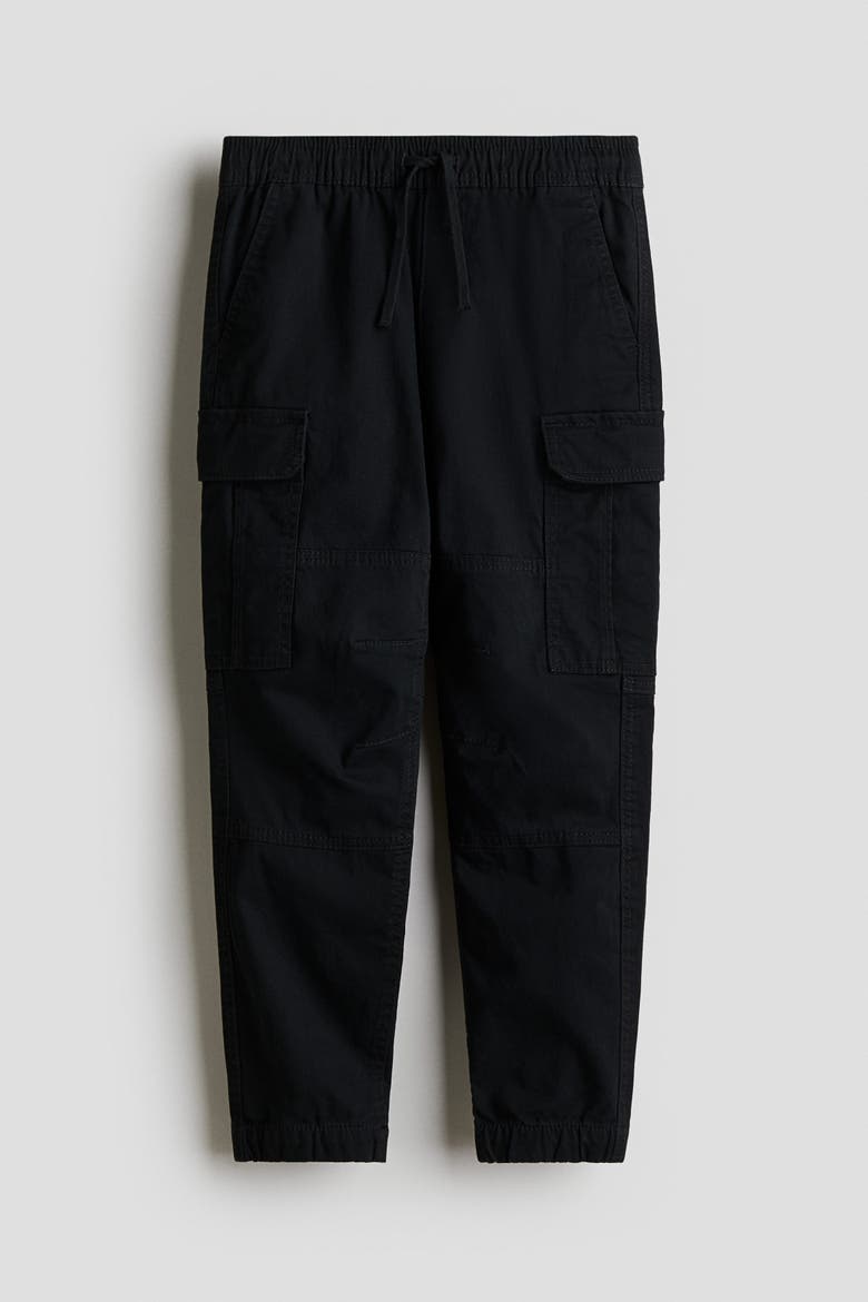 Cotton Cargo Joggers, Alternate, color, Black