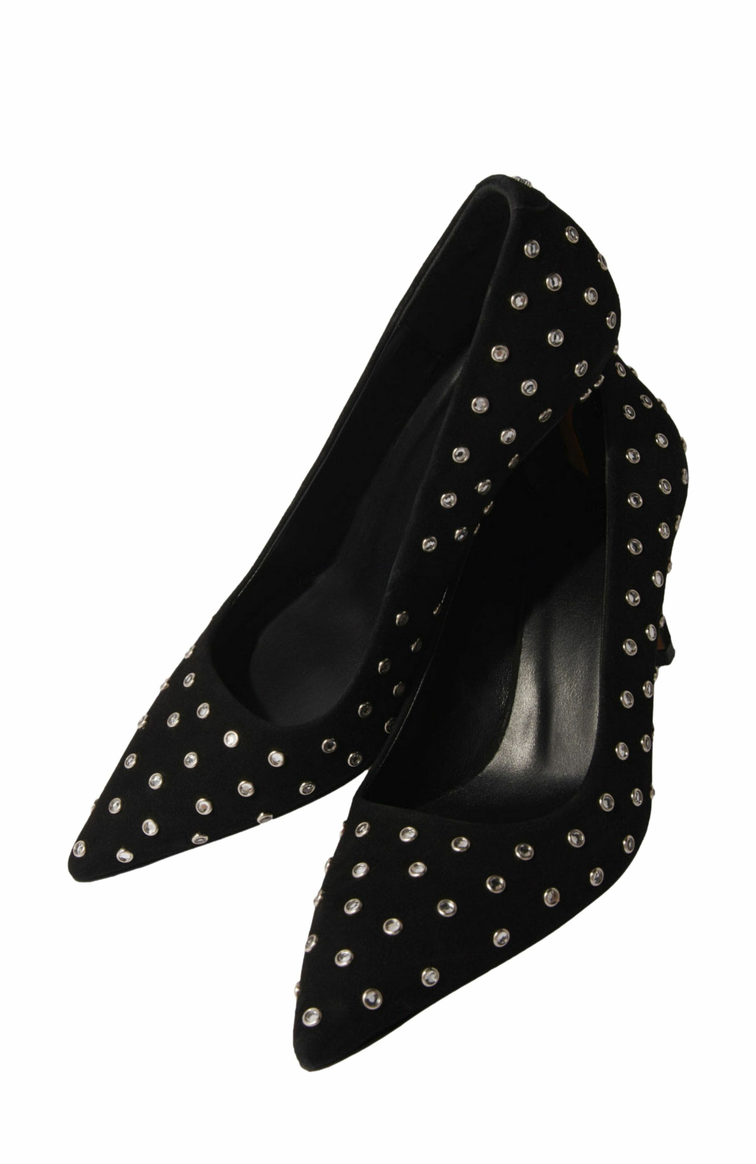 maje Rhinestone pumps with pointed toes, Alternate, color, Black