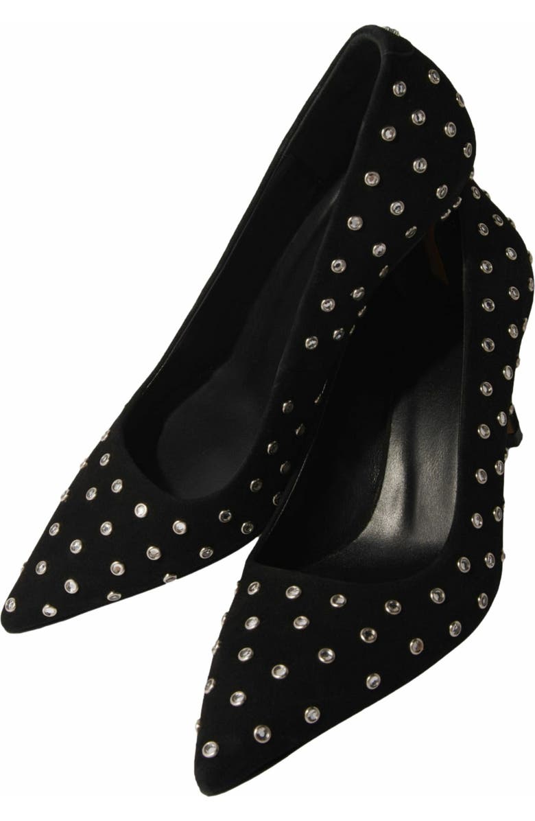 maje Rhinestone pumps with pointed toes, Alternate, color, Black