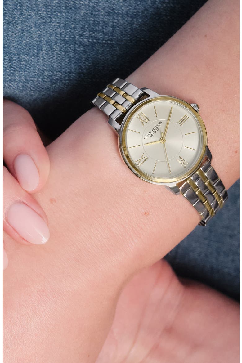 Westbourne Two-Tone Bracelet Watch, 30mm, Alternate, color, SILVER & GOLD