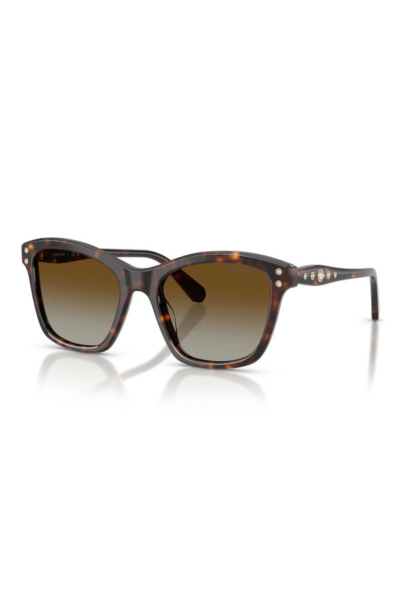54mm Gradient Polarized Square Sunglasses, Alternate, color, HAVANA / POLAR BROWN GRADIENT