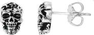 EFFY Antiqued Sterling Silver Skull Stud Earrings