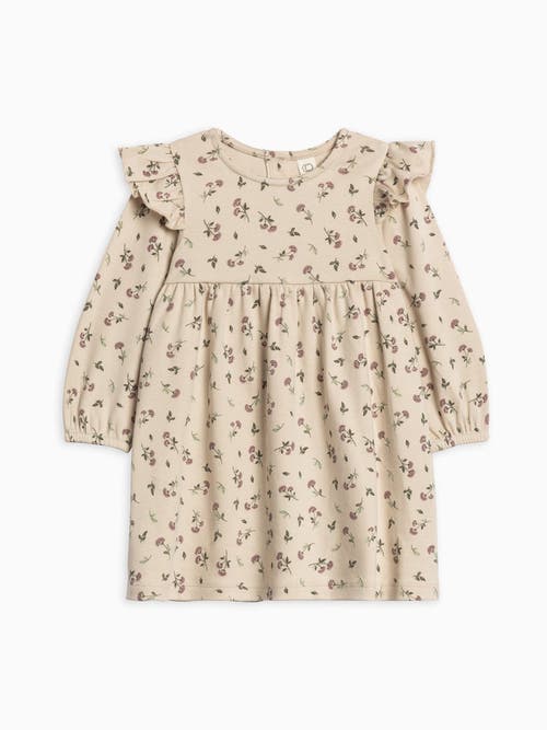 Colored Organics Kids' Organic Cotton Mika Armhole Ruffle Long Sleeve Dress In Neutral