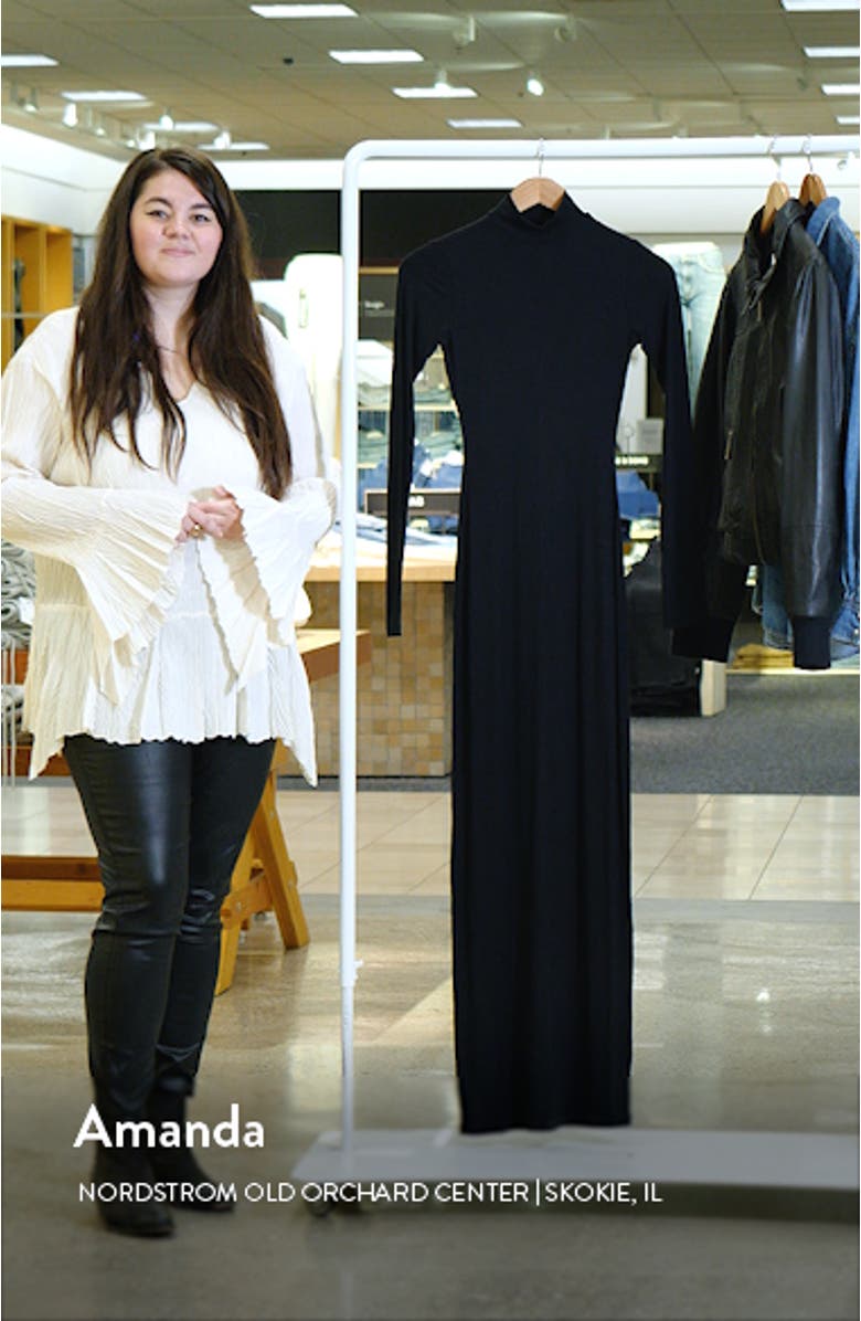 Soft Lounge Mock Neck Long Sleeve Maxi Dress, sales video thumbnail