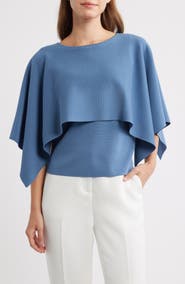 Anne Klein Boat Neck Sweater Cape