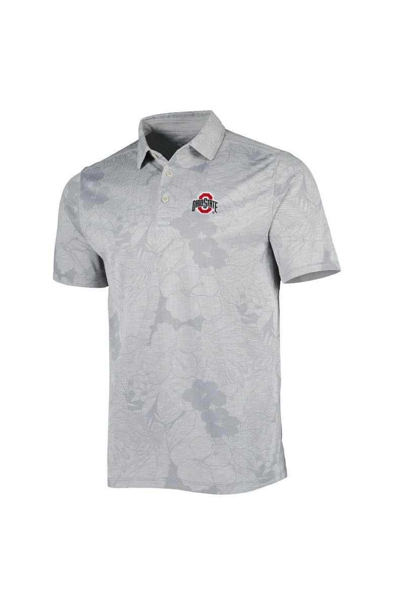 Tommy Bahama Men's Tommy Bahama Gray Ohio State Buckeyes Miramar Blooms Polo, Alternate, color, 
