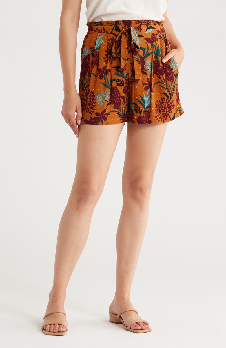 DR2 by Daniel Rainn Paperbag Waist Shorts, Main, color, Mustard