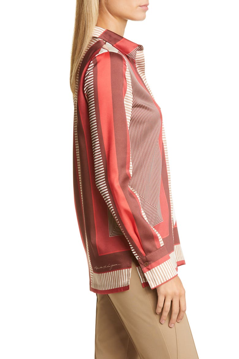 Eric Prism Print Twill Blouse, Alternate, color, CARNELIAN MULTI
