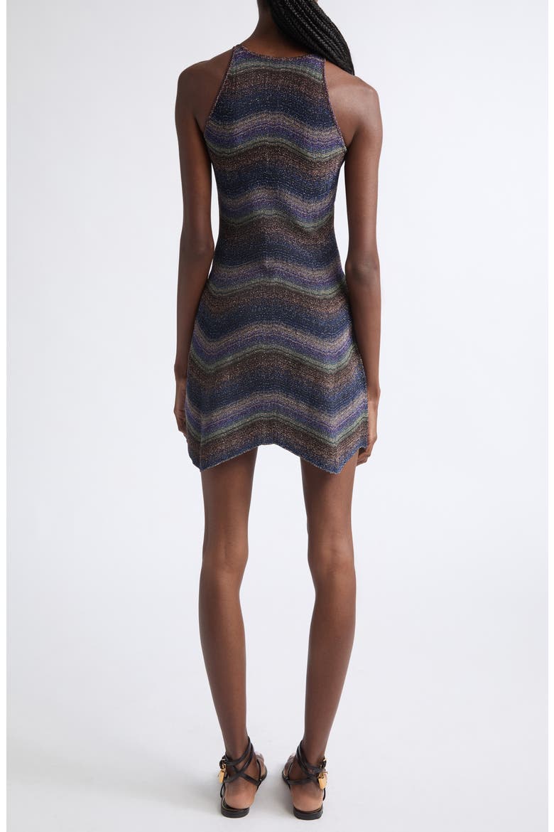 Metallic Zig-Zag Minidress, Alternate, color, S91T5-DARK TONES