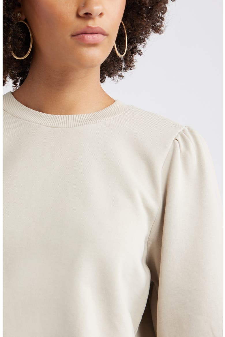 Puff Sleeve Sweatshirt, Alternate, color, GREY CHATEAU