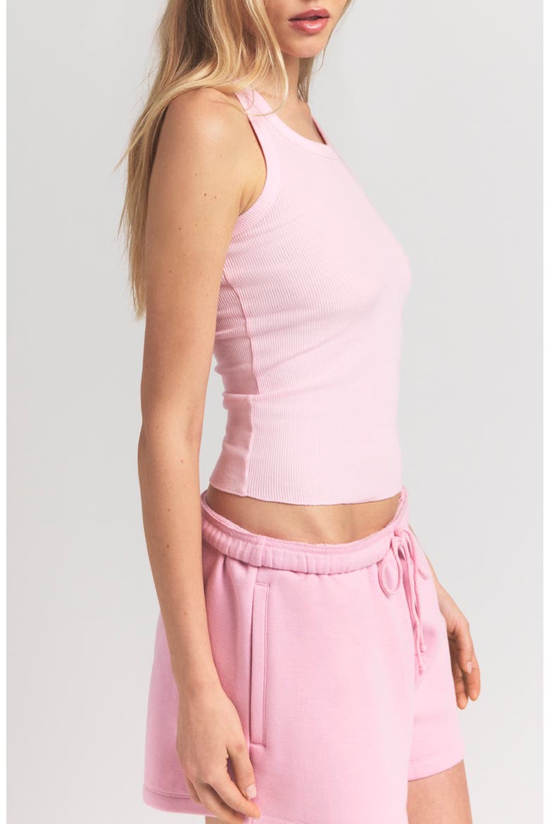 Stretch Cotton Rib Scoop Tank, Alternate, color, CHERRY BLOSSOM