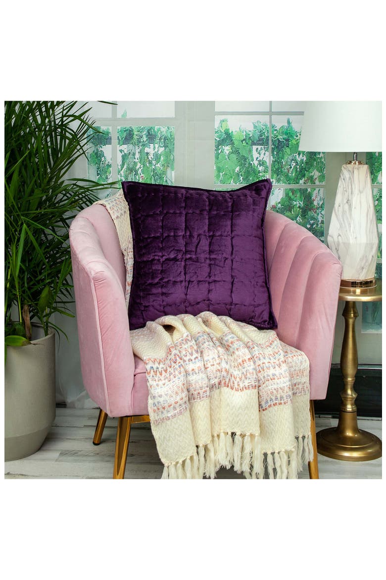 Agio Square Transitional Throw Pillow, Alternate, color, PURPLE