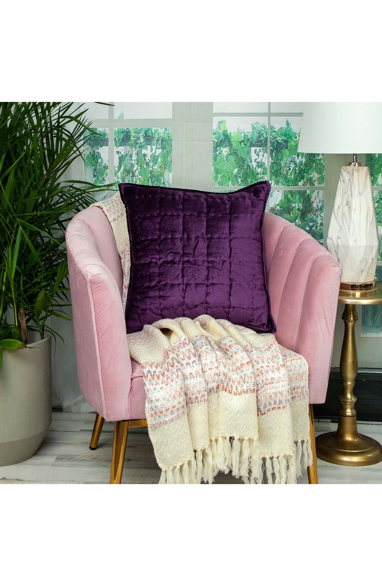 PARKLAND COLLECTION Agio Square Transitional Throw Pillow, Alternate, color, Purple