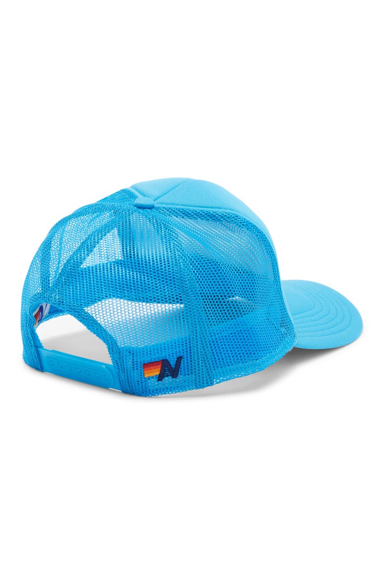 Rainbow Logo Trucker Hat, Alternate, color, LIGHT BLUE