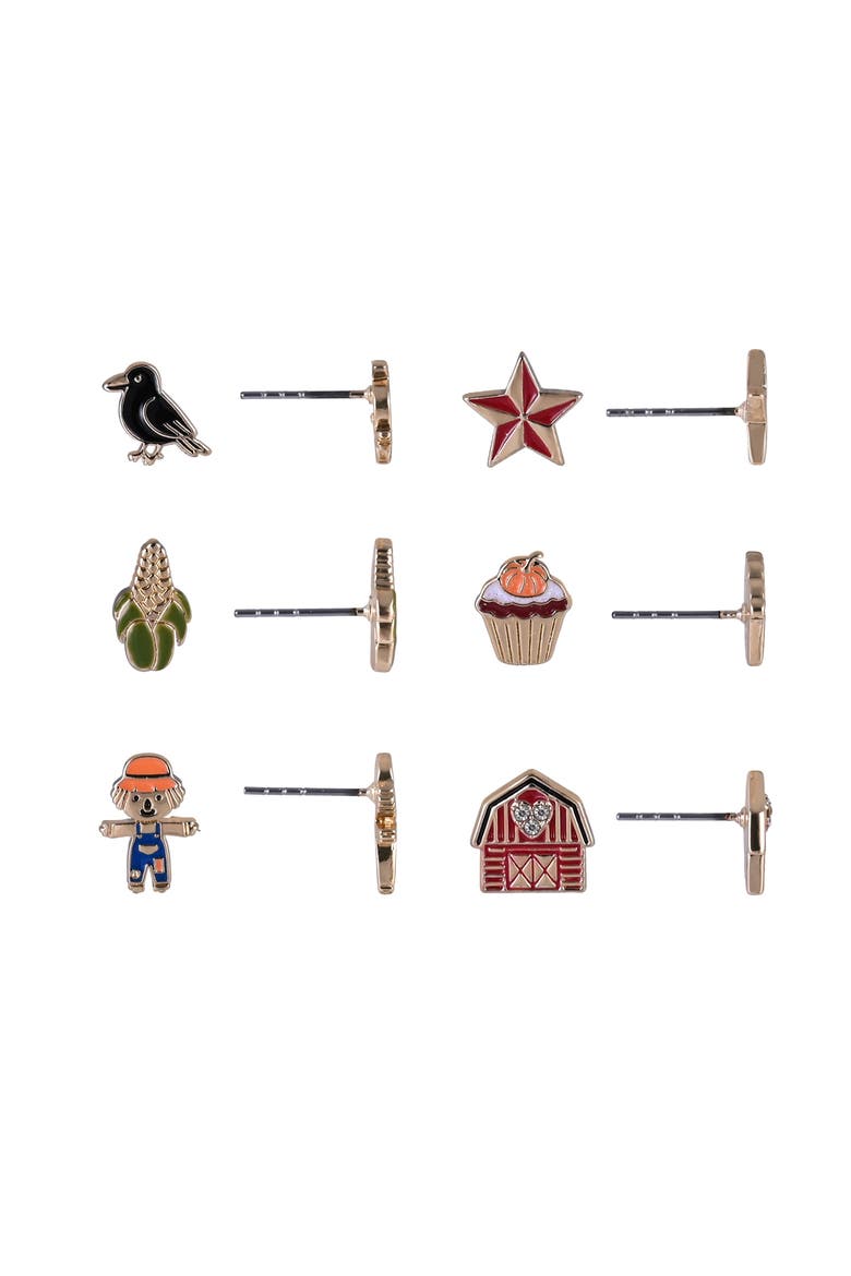 Farm Favorites 6 Pair Earring Set, Alternate, color, Orange