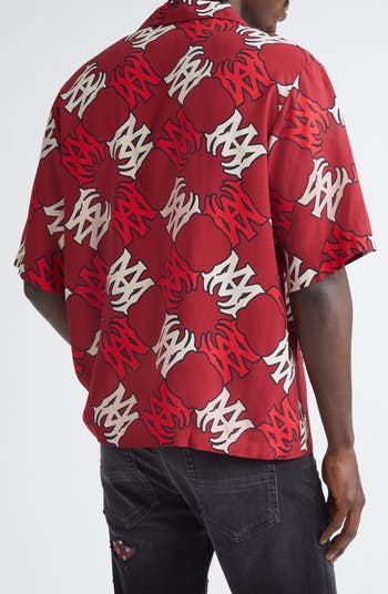 関税込★【AMIRI】MAクワッドシルクボウリングシャツ AMIRI アミリ シルクボウリングシャツ MA Quad モノグラム