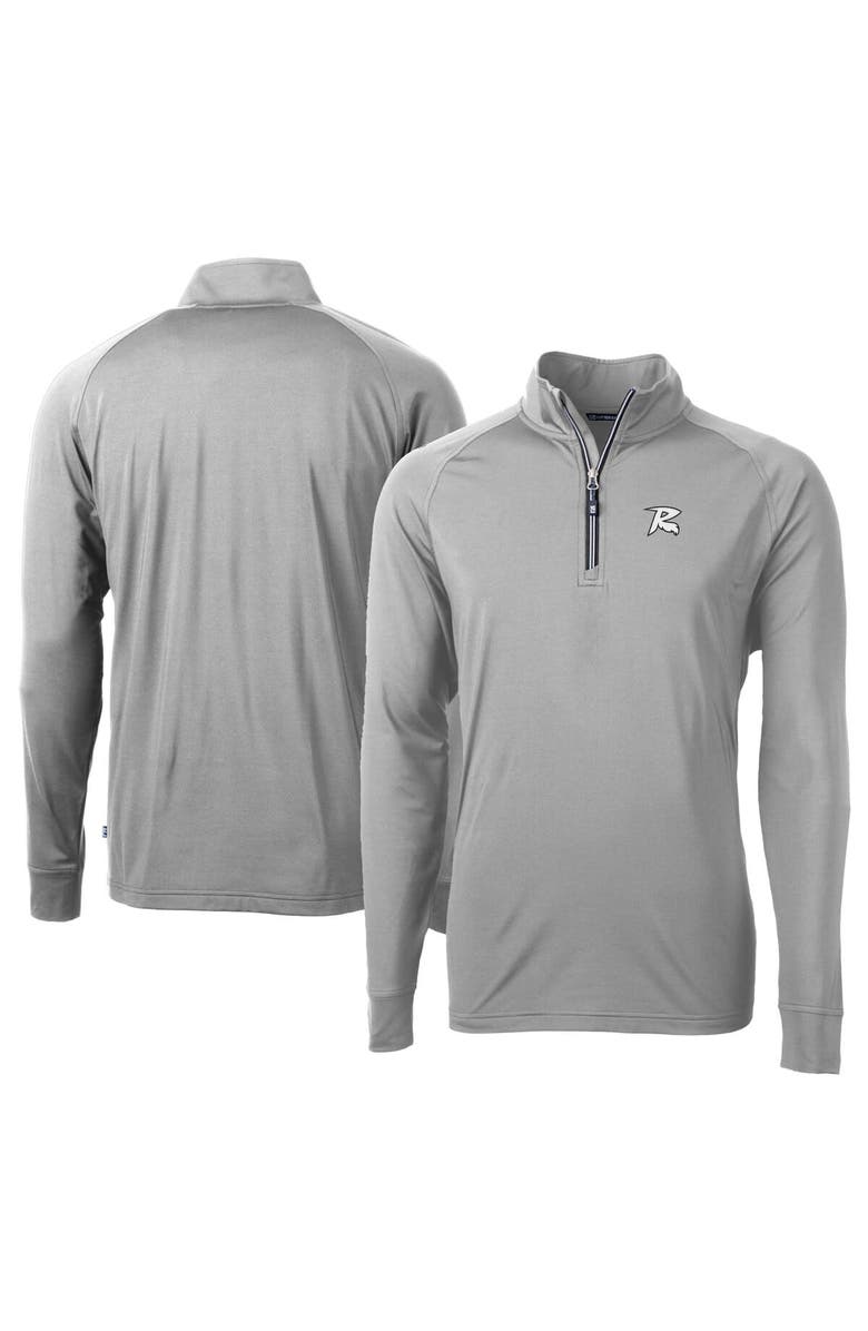 Cutter & Buck Men's Cutter & Buck  Gray Richmond Flying Squirrels Adapt Eco Knit Stretch Recycled Big & Tall Quarter-Zip Pullover Top, Alternate, color, 
