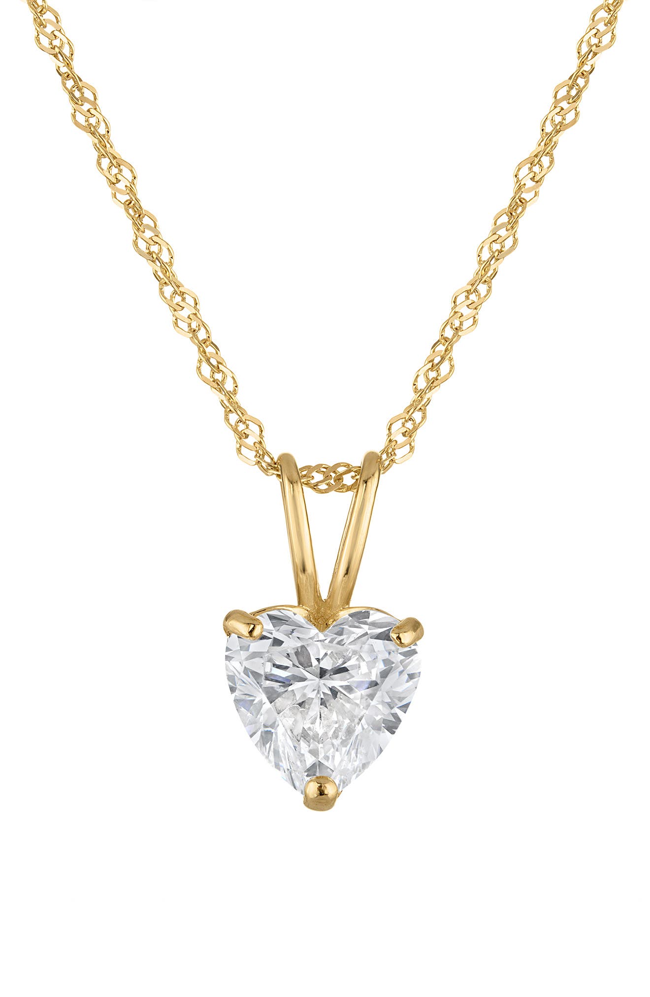 FZN 14K Gold Lab Grown Diamond Pendant Necklace
