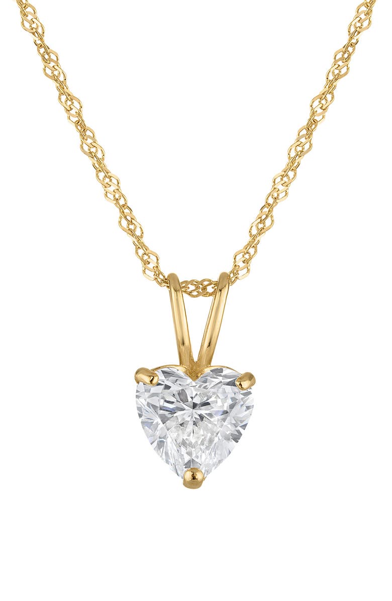 FZN 14K Gold Lab Grown Diamond Pendant Necklace, Main, color, Yellow