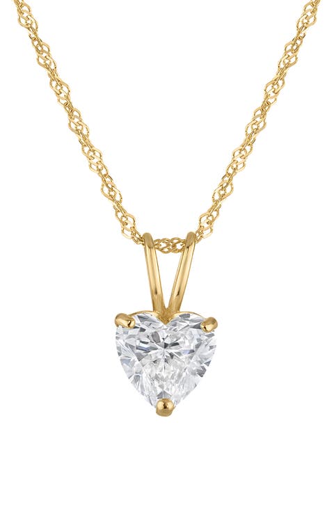14K Gold Lab Grown Diamond Pendant Necklace