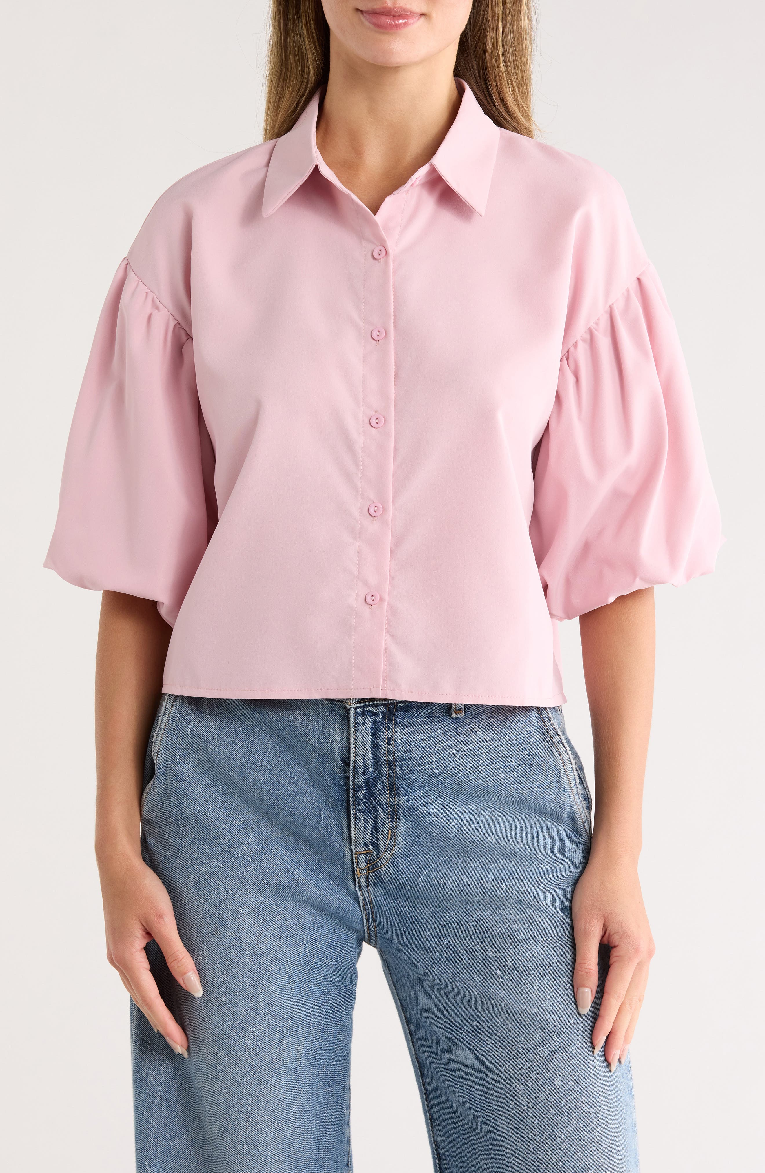 Forgotten Grace Puff Sleeve Button-Up Shirt