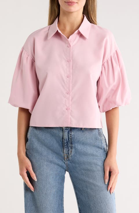 Puff Sleeve Button-Up Shirt