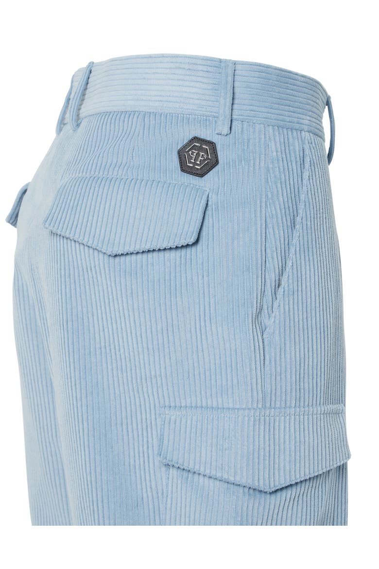 Velvet Gabardine Short Cargo Trousers Cool Kid Fit Men, Alternate, color, lightblue