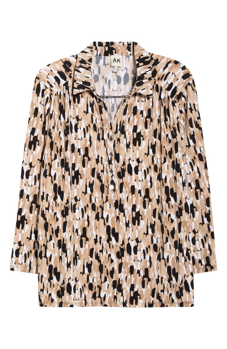 AK ANNE KLEIN Abstract Print Jersey Top, Alternate, color, Anne Black/ Latte Multi