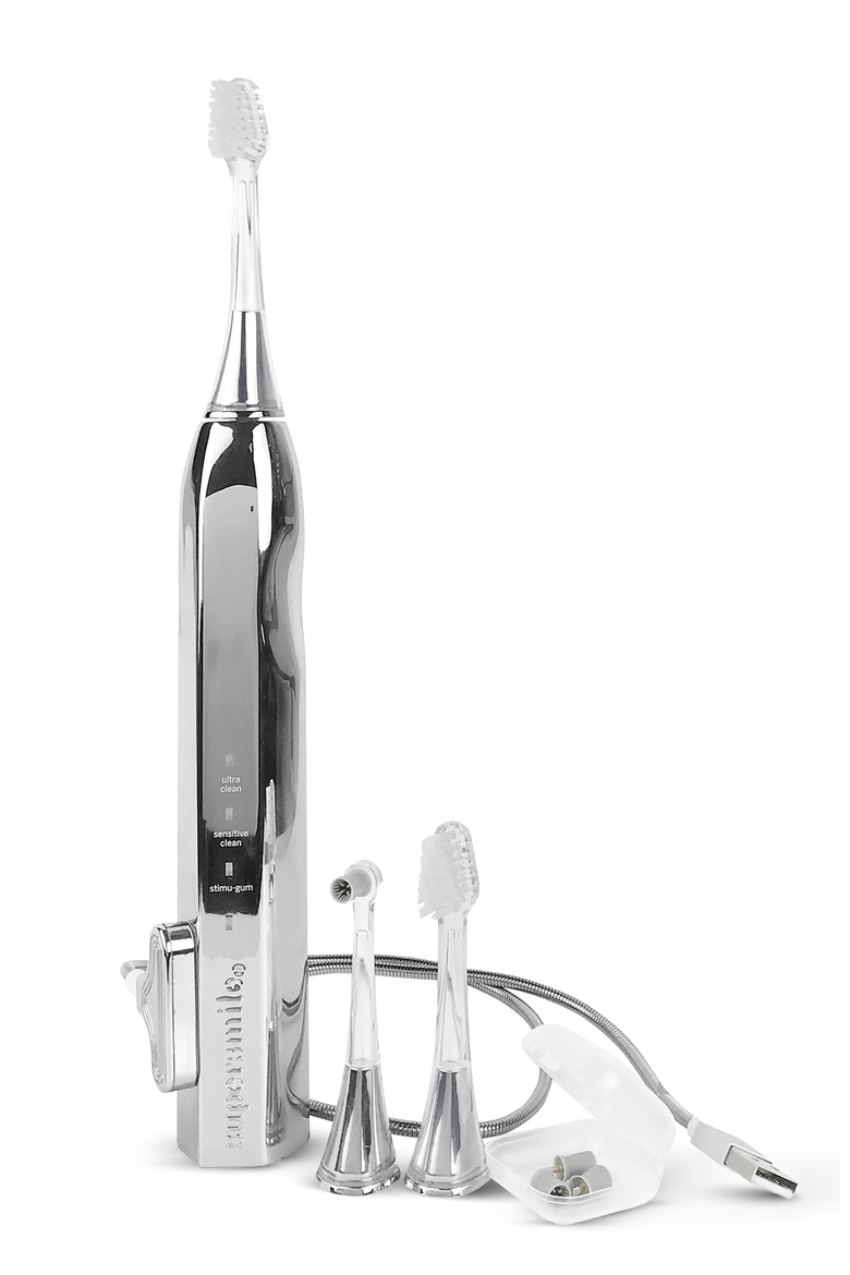 Zina45 Sonic Pulse Toothbrush, Main, color, Chromse Silver