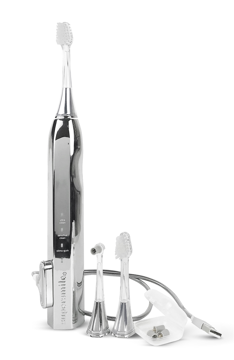 Supersmile Zina45 Sonic Pulse Toothbrush, Alternate, color, Chromse Silver