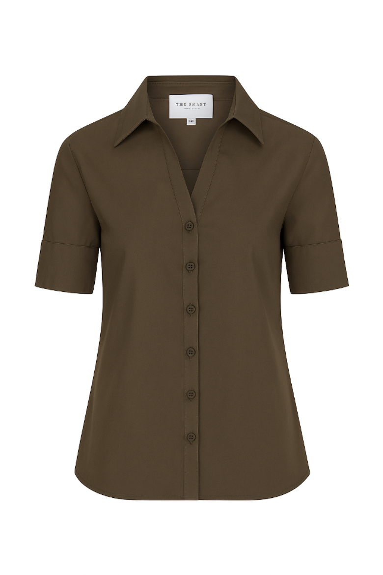 The Short Sleeve Shirt, Alternate, color, Brown